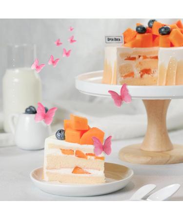 CREECHWA Edible Butterflies for Cakes Pack of 48 Cake Decorations Muffin Decorations Cupcake Toppers Pink - Buy Online on GoSupps.com
