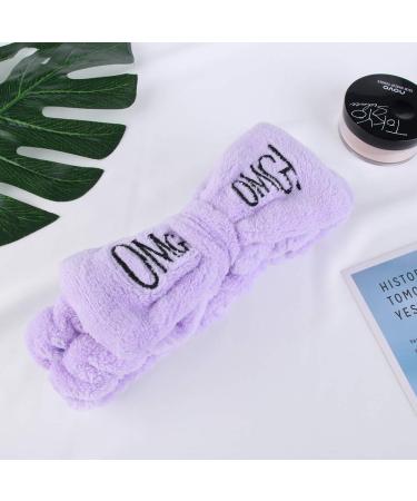 Omice Pink Hair Tie - Spa Bathroom & Makeup Loop | Coral Fleece Women's Headband | OMG Letters Beauty Hair Strap - Buy Online on GoSupps.com