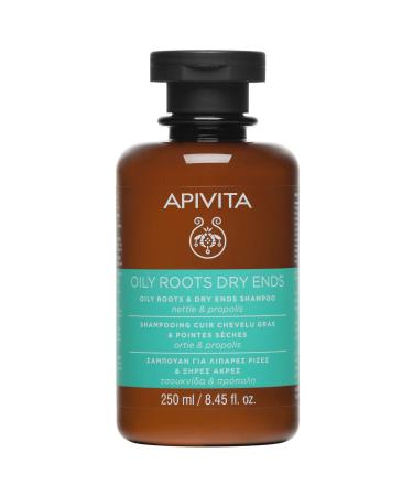 Apivita Shampoo for Oily Roots and Dry Ends for Men and Women - Gently Cleanses Balances Oiliness Hydrates Repairs Split Ends & Boosts Hair Volume - With Honey Aloe & Rosemary - 8.45 Fl Oz