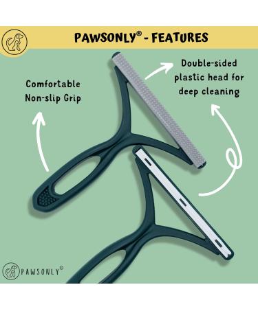 Pawsonly Reusable Portable Lint Remover | Best Animal Hair Remover Brush for Carpets & Sofas | Effective Cat & Dog Hair Remover | Pet Hair Remover - Orange & Green - Buy Online on GoSupps.com