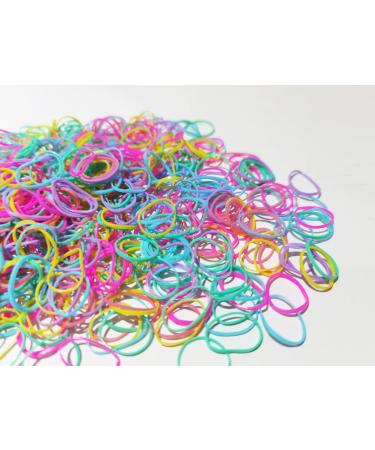 Bellure 3000 Pcs Multi Light Colors Small Elastic Hair Bands Rubber Bands For Hair Mini/Tiny Hair Elastics Bands Elastic Hair Ties Hair Bobbles For Women and Girl (Multicolour 3000 pcs) Multicolor (light colors)