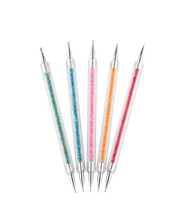 5pcs Nail Pen Point Drill Nails Dotting Tools Set Perfect for Professional or Home Use