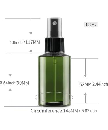 Buy Tianzd 6-Pack Green 100ml Fine Mist Spray Bottles with Black Atomizer - Perfect for Perfume & Essential Oils - International Shipping Available - Buy Online on GoSupps.com