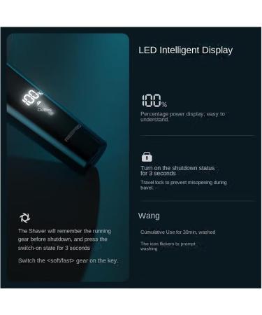 Buy RS901 Sky Blue Electric Shaver - Portable Rechargeable & Washable | Men's Beard Shaver with Leather Bag - International Shipping Available - Buy Online on GoSupps.com