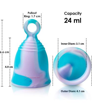 Buy Mini Ring Menstrual Cup - Small & Medium | Reusable Silicone | Easy Loop Pull Stem for Leak-Proof Period Protection - Buy Online on GoSupps.com
