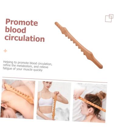 Gua Sha Massage Stick | Manual Leg Roll Muscle Roller | Wooden Acupuncture Tool for Body & Neck | Multi-Function Fitness Roller - Buy Online on GoSupps.com