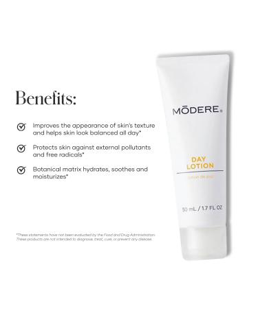 Modere Day Lotion - Lightweight Daily Facial Moisturizer Supporting Hydration Oil Control Smooth Texture and Balanced Healthy-Looking Skin - 50 mL - Buy Online on GoSupps.com
