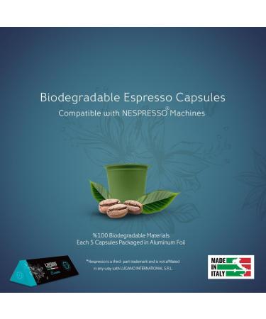 LUGANO Espresso Capsules - Nespresso Compatible Biodegradable Espresso Pods - Italian Coffee Pods - Sleeve of 10 Capsules - Elite Life Elite Life 10 count (Pack of 1) - Buy Online on GoSupps.com