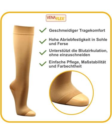 Calf Stocking AD Extra Fine Open Toe KKL III - Size 4 Long Skin Colour | International Shipping Available - Buy Online on GoSupps.com