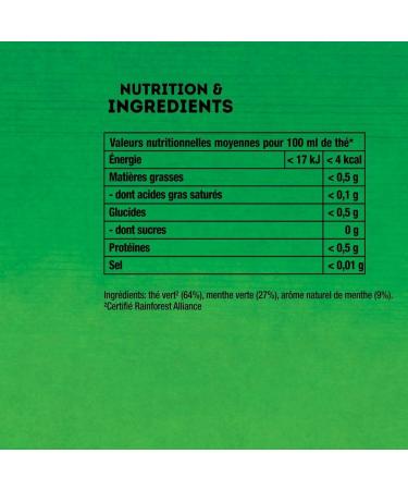 Lipton Green Tea Green Tea from Asia Cold or Hot Infusion Mint Taste Freshness 100% Natural Origin Ingredients 30 sachets - Buy Online on GoSupps.com