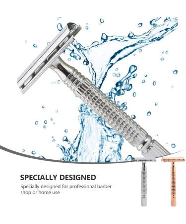 PACKOVE Manual Razor Set - 2PCS Double Safety Metal Shaver for Body & Back Hair - Rose Gold & Silver - Buy Online on GoSupps.com