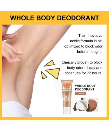 Coconut Deodorant Natural Deodorant for Men and Women Vegan and Cruelty-Free Solid Cream 3.0 oz - Buy Online on GoSupps.com