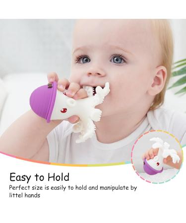 Shop Mombella Octopus Baby Bite Toy - Soft Silicone Teether for 6-18 Months Perfect Gift for Soothing Gums Purple Violet - Buy Online on GoSupps.com