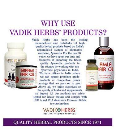 Vadik Herbs Organic Bhringraj Powder 100 Vegicaps | Promotes Healthy Hair Growth - Buy Online on GoSupps.com