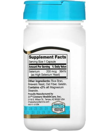 21st Century Selenium 200mcg - 60 Capsules | Essential Antioxidant Support - Buy Online on GoSupps.com