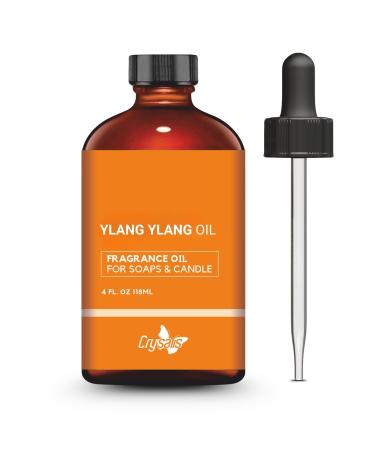 Crysalis Ylang Ylang Fragrance Oil for Candle Making Soap Making Wax Melts Diffusers & DIY Crafts Long-Lasting Scent 4 oz / 118 ml Ylang Ylang 4 Fl Oz (Pack of 1)