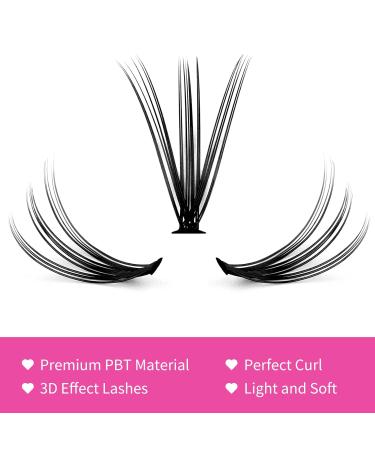 Eyelashes Individual Cluster 20D 0.07 C Curl | 15-20mm Artificial Eyelash Extensions for Beginners - DH-20D-07-C - Buy Online on GoSupps.com