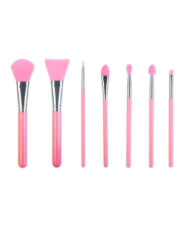 LORMAY 7 Pcs Silicone Brush applicator kit for UV Resin Epoxy Art Crafting and Cream Makeup Products (Pink)
