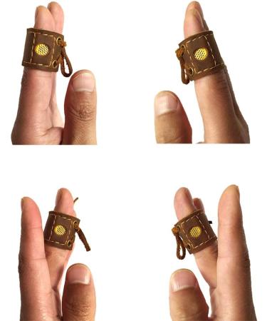 XTBOCA  Genuine Leather Coin Thimble  Finger Protector  Thimble for Hand Sewing  Sewing Leather  Quilting Embroidery  DIY Sewing Tools Handmade Crazy Horse Leather(2 Pcs) - Buy Online on GoSupps.com