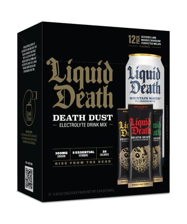 Liquid Death Electrolyte Death Dust - Hydration Powder Variety Pack (12 Stick Pack) - 3 Delicious Flavors for Optimal Hydration - Buy Online on GoSupps.com