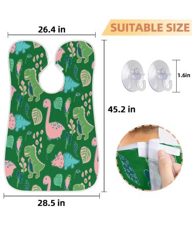 Dinosaurs Beard Bib Apron for Men - Non-Stick Waterproof Hair Catcher & Grooming Cape - Perfect Shaving Gift with Suction Cups - Buy Online on GoSupps.com