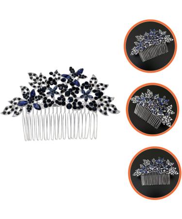 Angoily Dark Blue Hair Comb Glitter Hair Accessories Rhinestone Barrettes for Women Bridal Headdress Rhinestone Hair Comb Girl Hair Clips Hair Combs Zinc Alloy Wedding Wig Bride - Buy Online on GoSupps.com
