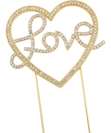Personalised Cake Toppers Cake Decorations 1PCS Gold Diamond Love Heart Shape Cake Topper Happy Valentine's Day Cake Decorations Wedding Cupcake Toppers (Color : Sv) (Color : Sv) (Color : Gd) - Buy Online on GoSupps.com