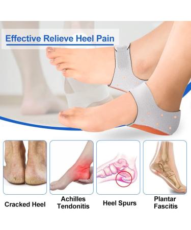 PORON Heel Cups for Plantar Fasciitis Relief - Made in USA | Heel Sleeves for Heel Spurs, Soreness & Bruising | Gray, Size W 11.5-15 / M 9-13 - Buy Online on GoSupps.com