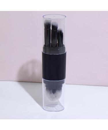 Travel Makeup Brushes | 5 In 1 Cute Makeup Brush Set - All In 1 Cute Retractable Professional Brushes Beauty Tool For Women & Girls Black - Buy Online on GoSupps.com