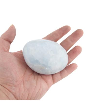 Orientrea Celestite Palm Stone-1 Pc Celestite Pocket Energy Stone Smooth Healing Crystal Worry Stone Celestite(1 Pc)