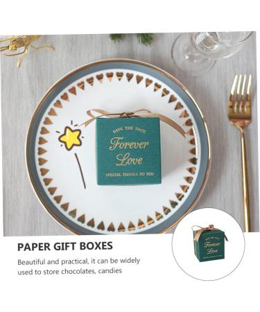 jojofuny 10pcs Box Wedding Candy Carton Bridesmaids Green Treat Bags Wrapping Pouch Baby Earth Tones Set 8.5X8.5X8.5cm Dark Green - Buy Online on GoSupps.com