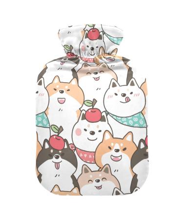Hot water bottles with cover cartoon dogs hot water bag for pain relief headache back pain water heating pad 2 liters