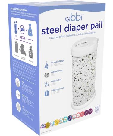 Ubbi Steel Diaper Pail - Odor Locking No Special Bag Needed Award-Winning Must-Have for Baby Registry Terrazzo - International Shipping Available - Buy Online on GoSupps.com