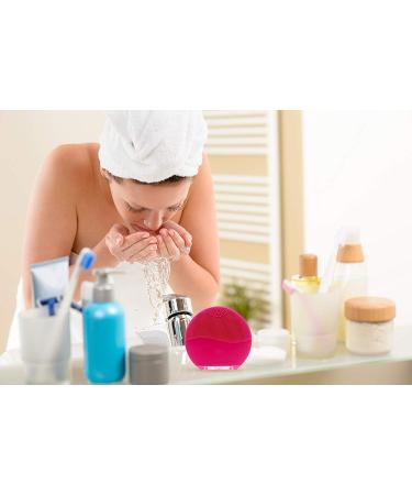 EONLYX Facial Cleansing Brush Waterproof Gentle Exfoliating and Sonic Face Brushes Electric Cleanser Brush Silicone for Deep Cleaning Removing Blackhead and Massage Daily Skin Care (Rose Red) - Buy Online on GoSupps.com
