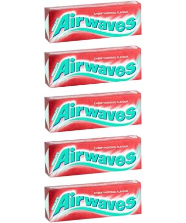 Airwaves Cherry Menthol Sugar Free Chewing Gum with Mint Freshness 5 Packs of 10 Pieces - Buy Online on GoSupps.com