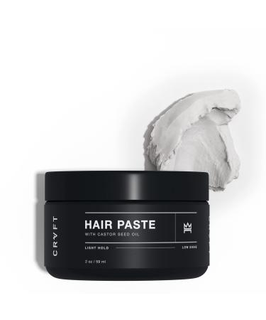 CRVFT Hair Paste 2oz | Light Hold/Low Shine Matte | Add Volume, Texture, & Definition | Ideal for All Hair Types & Lengths | Lightweight Dry Paste Styler | Made in the USA | Paraben & Sulfate Free