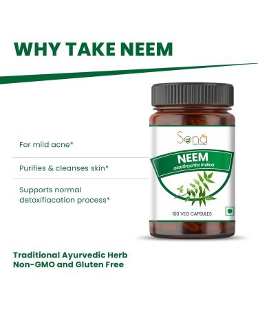 SONA Neem Capsule - 1000mg Veg Capsules 100 Count (Pack of 1) - Buy Online on GoSupps.com