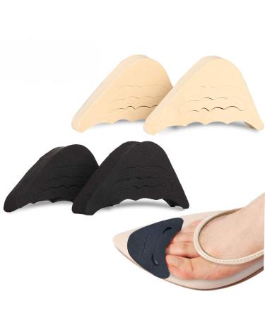 2 Pairs Shoe Filler Inserts Reduce Slip Forward Impact Improve Shoes Slightly Too Big for Men Women Kids Pumps Flats Sneakers Black and Skin Colour