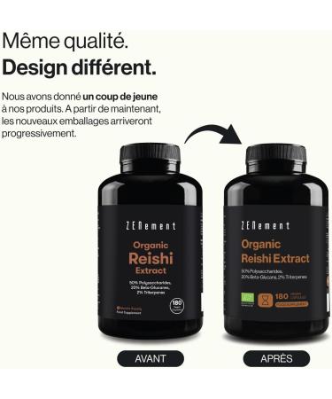 Reishi Organic - 12000 (Extract 20:1) - 50% Polysaccharides 20% Beta Glucans and 2% Triterpenes - Ganoderma Lucidum - 180 Vegan Capsules for 6 Months - Vegan - No Additives - Zenement - Buy Online on GoSupps.com