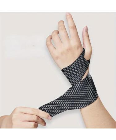 1pc Ultra Thin Wrist Brace Sport Slim Carpal Tunnel Support For Men And Women Adjustable Lightweight Breathable Wrist Protector(Order A Size Up) (Black)