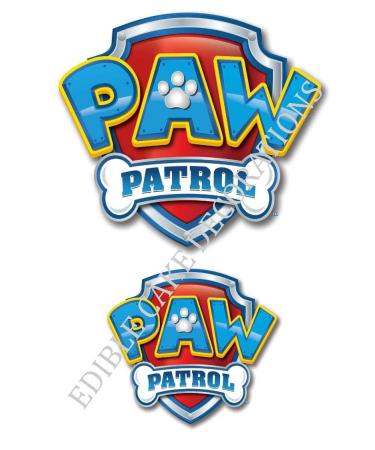 2 x cake and baked goods decoration made of edible paper with Paw Patrol motif