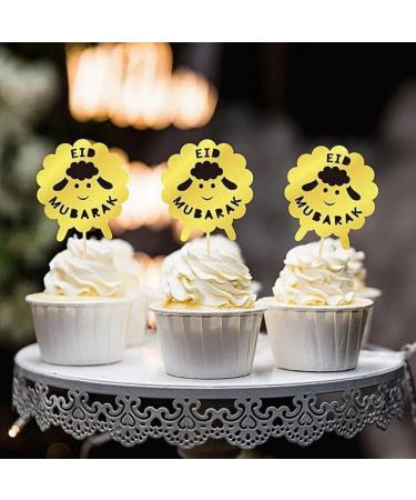 8 Pcs Eid Mubarak Cupcake Toppers Cute Sheep Ramadan Cake Toppers Paper Cupcake Decorative for Islamic Muslim - Buy Online on GoSupps.com
