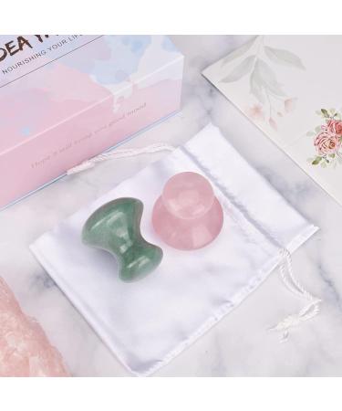Buy Ideayard Gua Sha Massage Tool | Natural Mushroom Shape Guasha Board for Spa Relaxation & Wrinkle Removal (Rose Quartz & Aventurine) - International Shipping Available - Buy Online on GoSupps.com