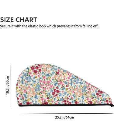 Hair Towel Wrap - Quick Drying Turban with Button | Trendy Floral Design for Easy Hair Care - Buy Online on GoSupps.com