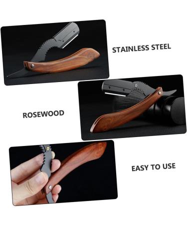 Healeeved Rosewood Shaving Beard Cutter | Manual Eye Brow Holder & Clip-on Razor | Premium Beard Cutting Tools - Buy Online on GoSupps.com
