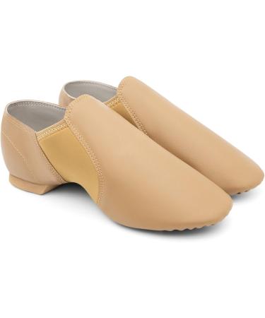 Asyusyu Jazz Shoes for Kids | Neo-Flex Slip-On Soft PU Leather | Modern Split Sole Dance Shoes - 18 EU Brown - Buy Online on GoSupps.com