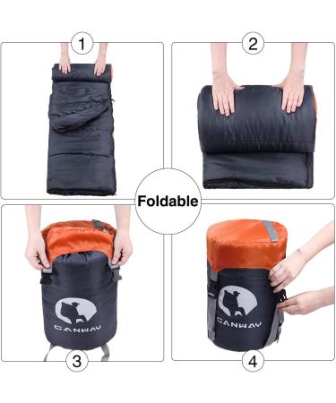 CANWAY Lightweight Waterproof Sleeping Bag for 4 Seasons Camping - Orange, 59-77 F - Buy Online on GoSupps.com