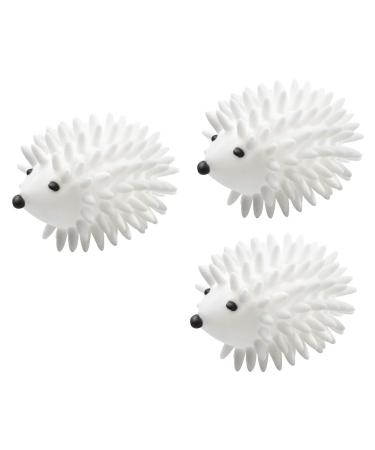 3pcs Hedgehog Dryer Balls Reusable Dryer Porcupine Ball for Dryer Machine Anti Static Soft Laundry Washing Balls (White) 3 Count (Pack of 1)