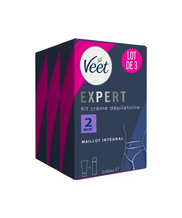 Veet Expert - Set of 3 Depilatory Creams 2 x 50 ml - Jersey (3 x 2 x 50 ml Tubes)