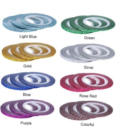 8 Pcs Nail Art Striping Tape - Decorative Stickers for Natural & False Nails | International Shipping Available - Buy Online on GoSupps.com